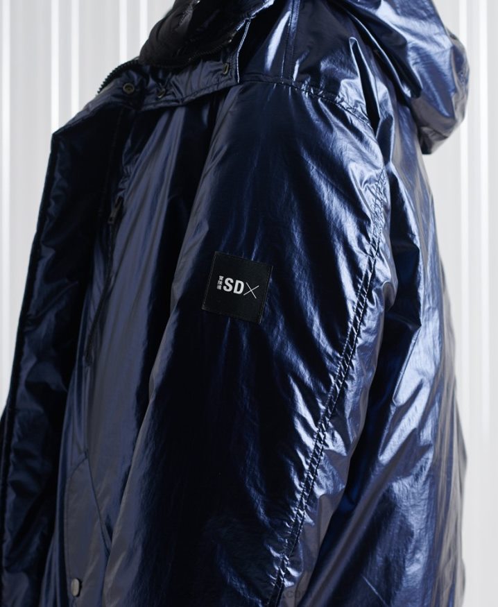 Superdry Limited Edition SDX Double Parka Coat Navy Women