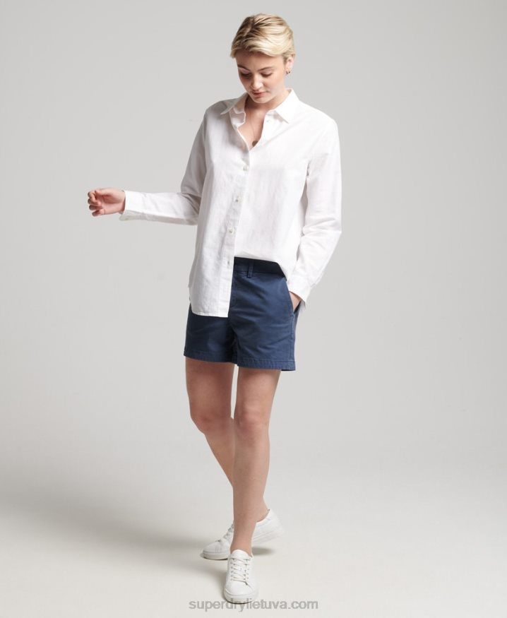 Superdry Linen Boyfriend Shirt White Women