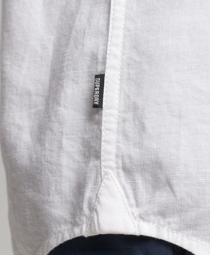 Superdry Linen Boyfriend Shirt White Women