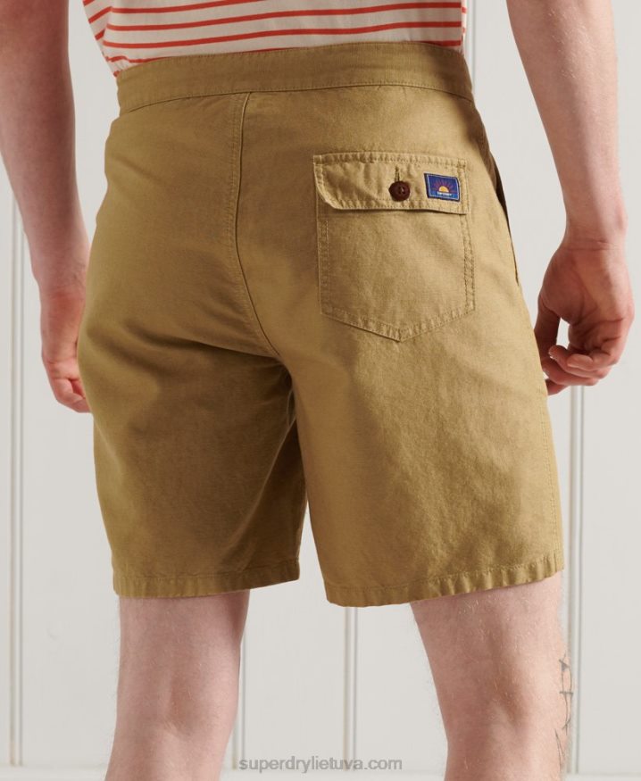 Superdry Linen Cali Beach Shorts Beige Men