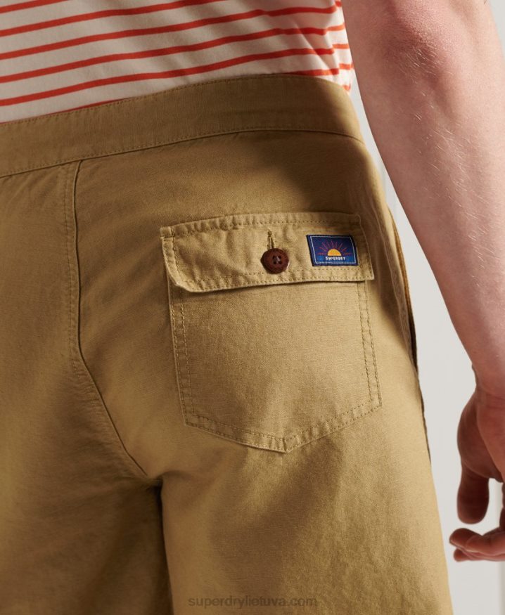 Superdry Linen Cali Beach Shorts Beige Men