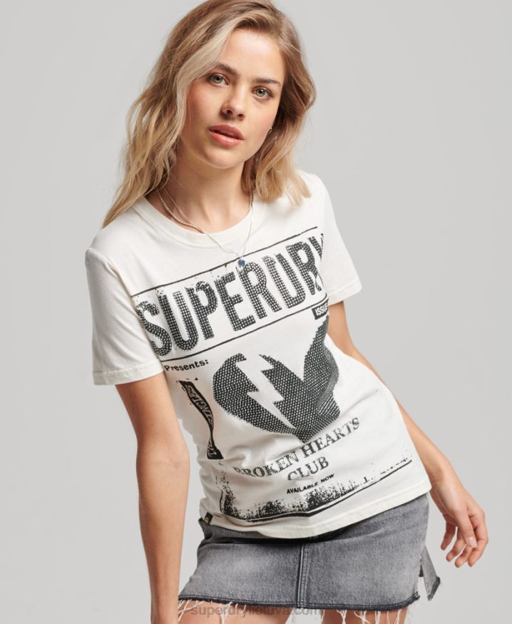 Superdry Lo-fi Poster T-Shirt Cream Women