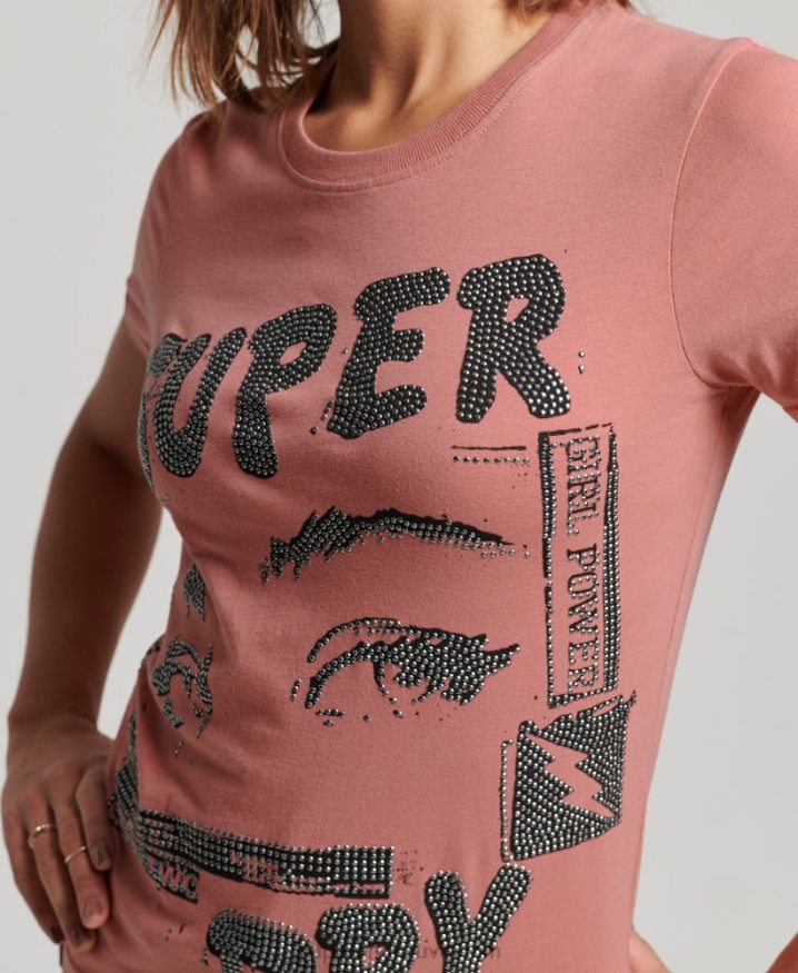 Superdry Lo-fi Poster T-Shirt Pink Women