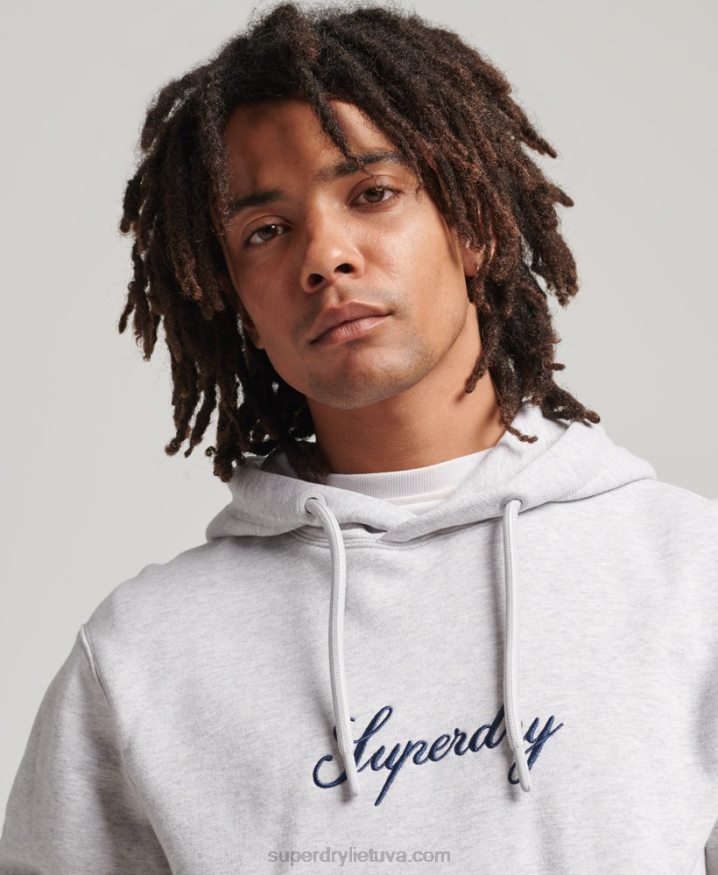 Superdry Logo Heritage Hoodie Grey Men