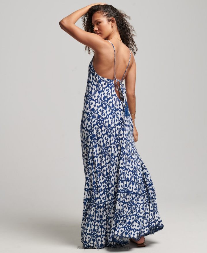 Superdry Long Cami Dress Blue Women