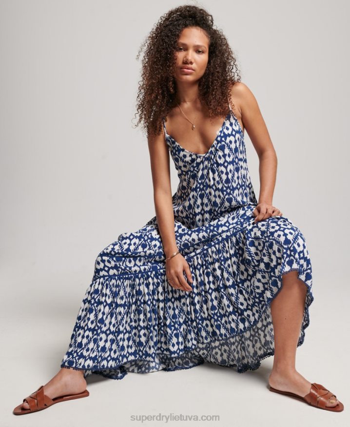 Superdry Long Cami Dress Blue Women