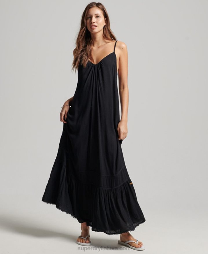 Superdry Long Cami Dress Dark Grey Women