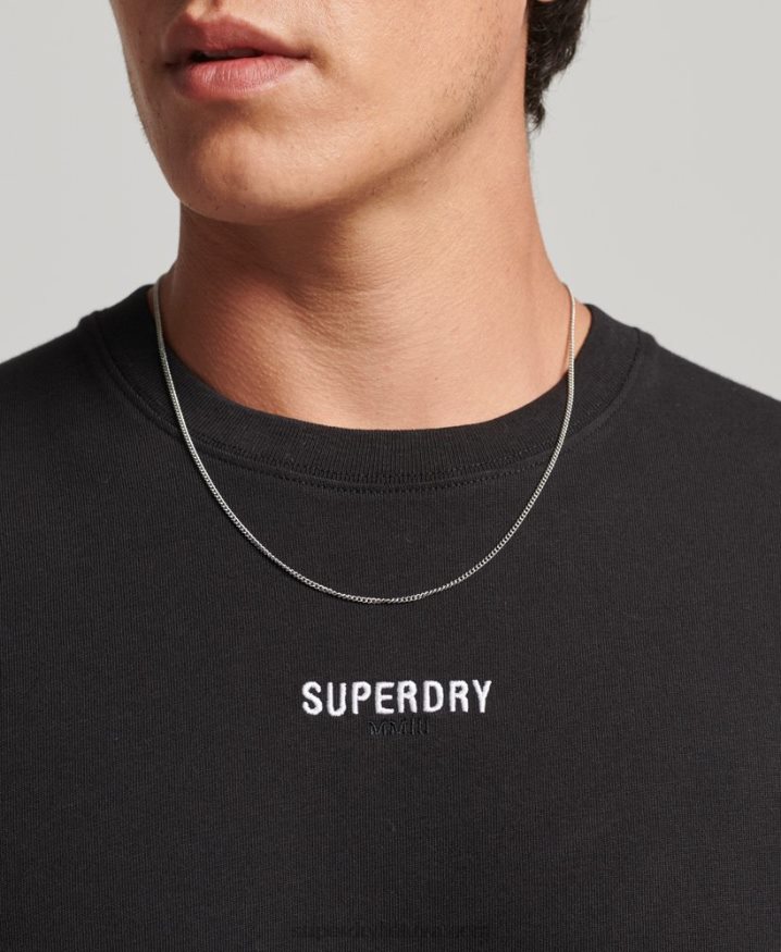 Superdry Long Sleeve Micro Logo Top Black Men