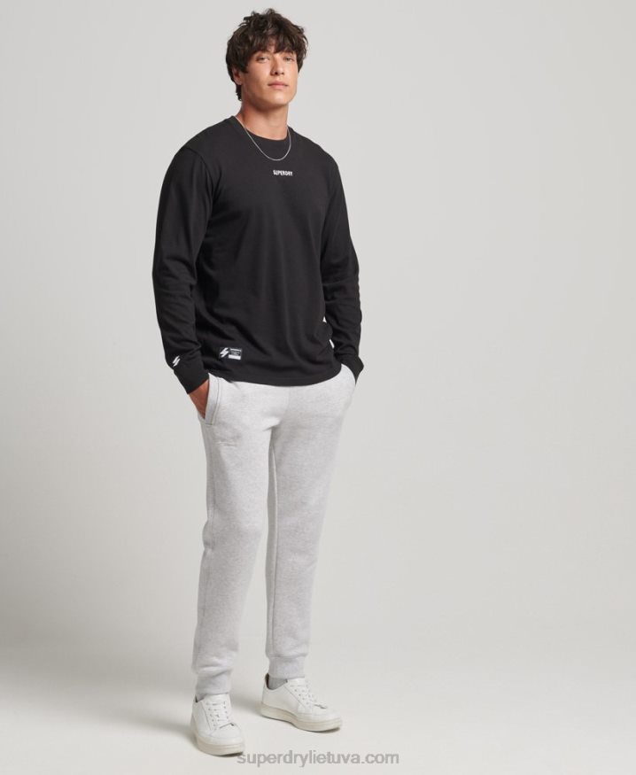 Superdry Long Sleeve Micro Logo Top Black Men