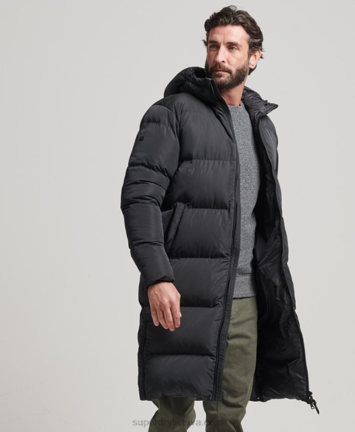 Superdry Longline Duvet Coat Black Men