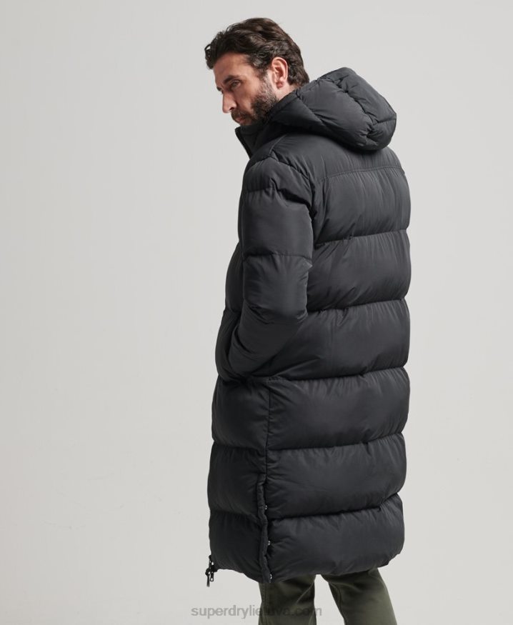 Superdry Longline Duvet Coat Black Men