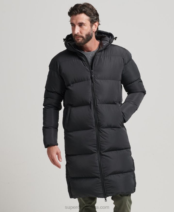 Superdry Longline Duvet Coat Black Men