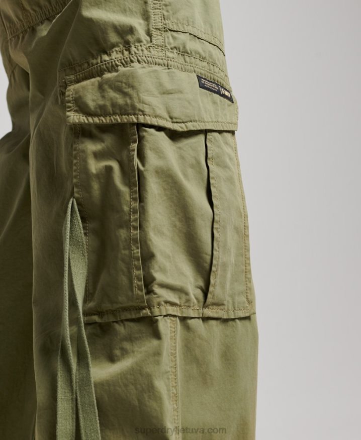 Superdry Low Rise Wide Leg Cargo Pants Green Women