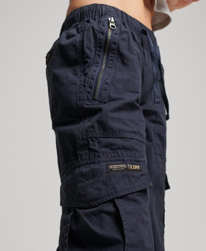 Superdry Low Rise Wide Leg Cargo Pants Navy Women