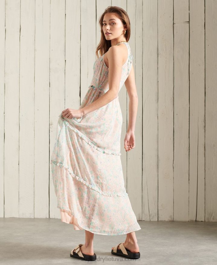 Superdry Margaux Maxi Dress Pink Women