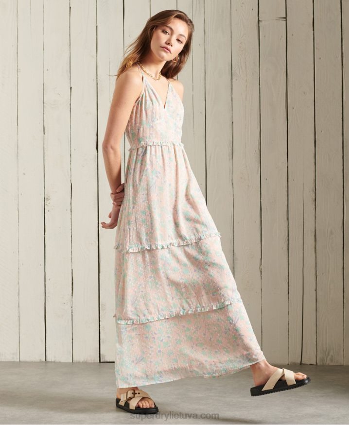 Superdry Margaux Maxi Dress Pink Women