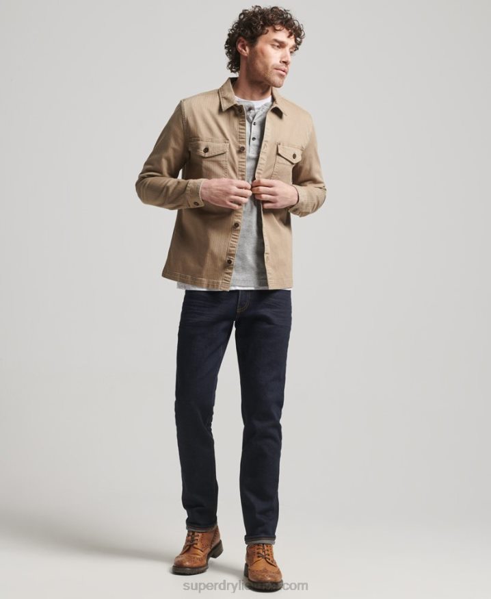 Superdry Merchant Store - Herringbone Overshirt Tan Men