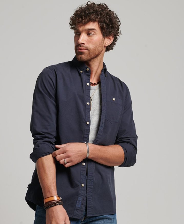 Superdry Merchant Store - Long Sleeved Shirt Navy Men