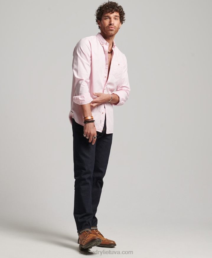 Superdry Merchant Store - Long Sleeved Shirt Pink Men