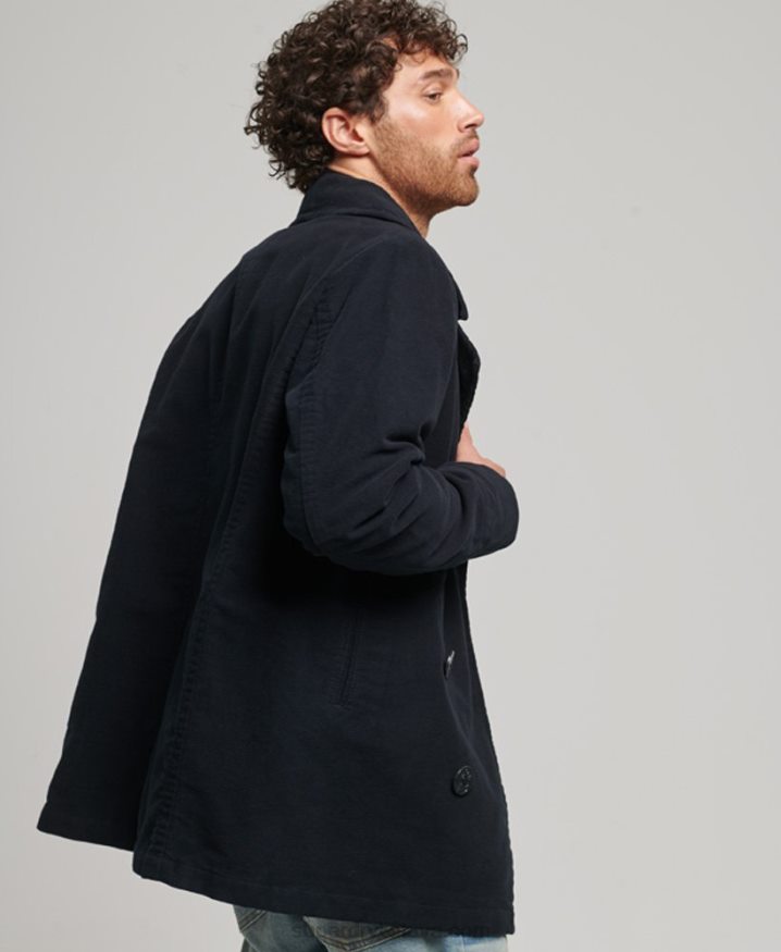 Superdry Merchant Store - Moleskin Pea Coat Navy Men