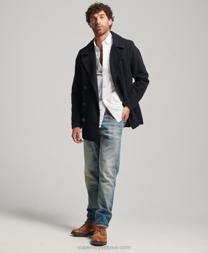 Superdry Merchant Store - Moleskin Pea Coat Navy Men