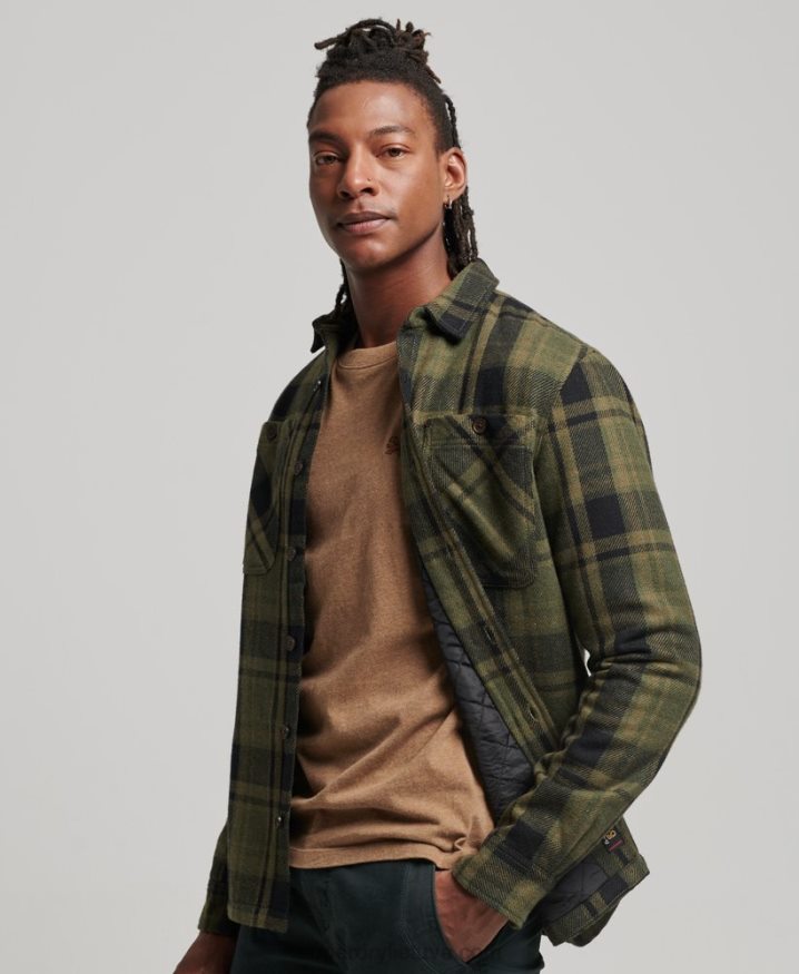 Superdry Merchant Store - Quilted Overshirt Green Men