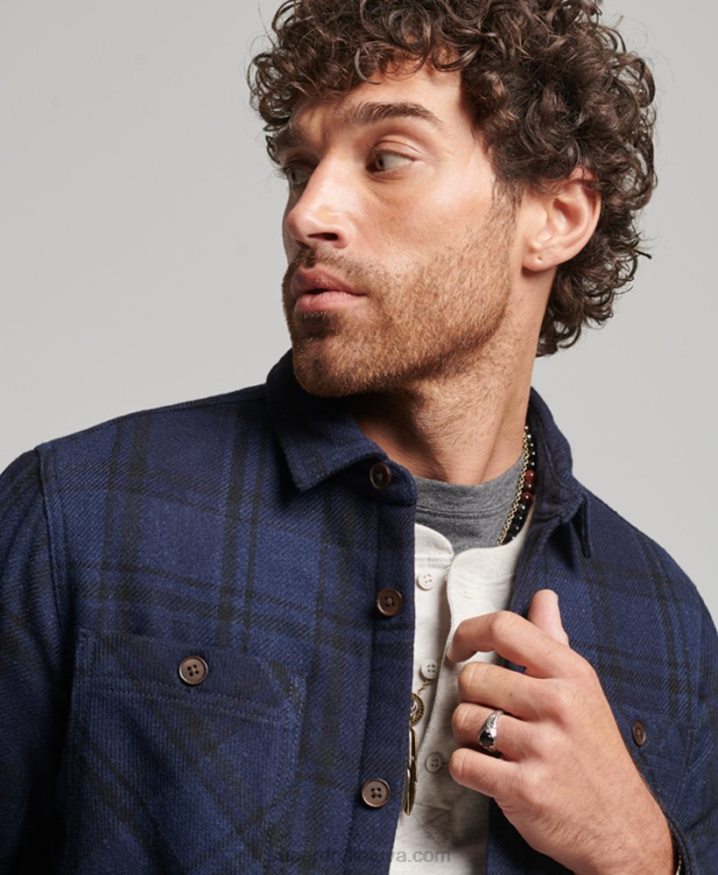 Superdry Merchant Store - Quilted Overshirt Navy Men