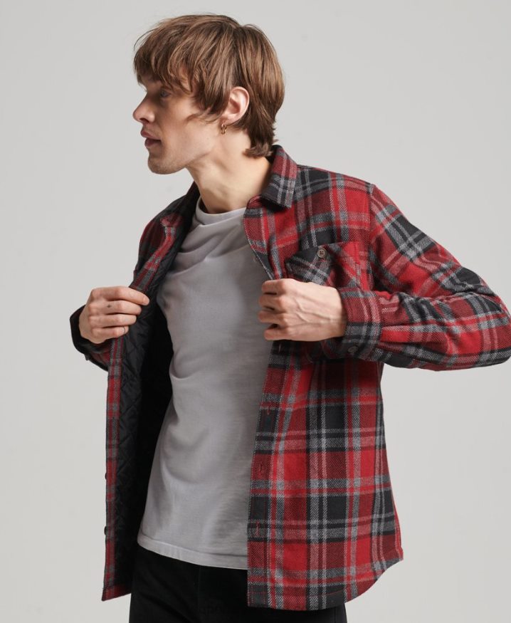 Superdry Merchant Store - Quilted Overshirt Red Men