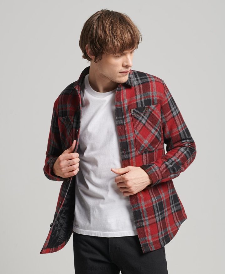 Superdry Merchant Store - Quilted Overshirt Red Men