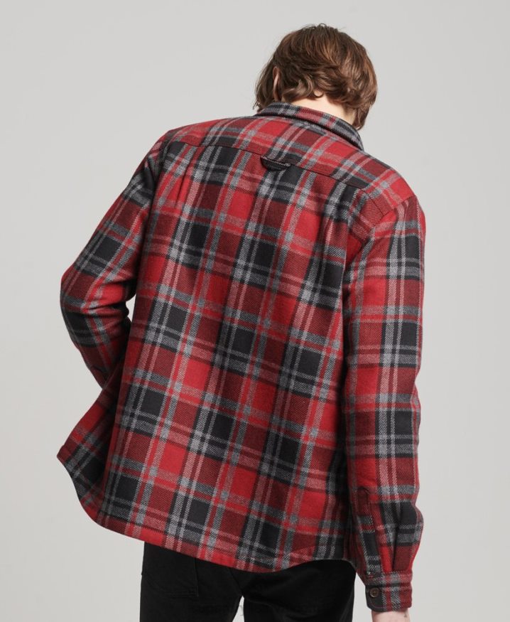 Superdry Merchant Store - Quilted Overshirt Red Men