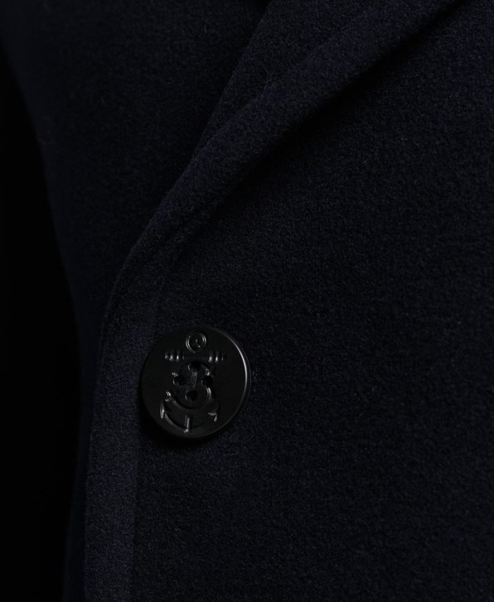 Superdry Merchant Store - Wool Pea Coat Navy Men