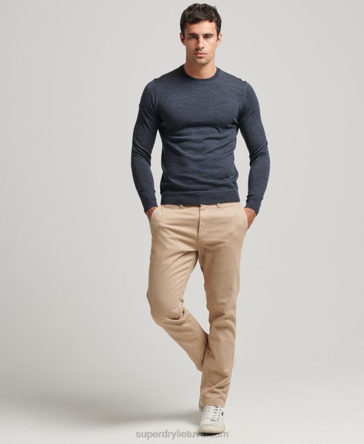 Superdry Merino Crew Neck Jumper Blue Men