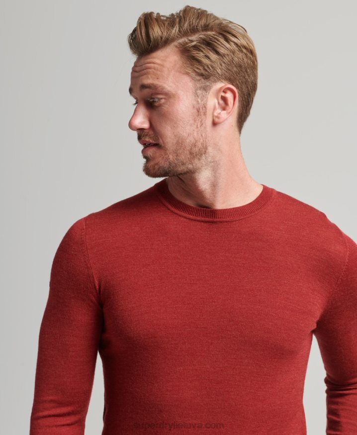 Superdry Merino Crew Neck Jumper Red Men