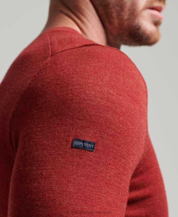 Superdry Merino Crew Neck Jumper Red Men