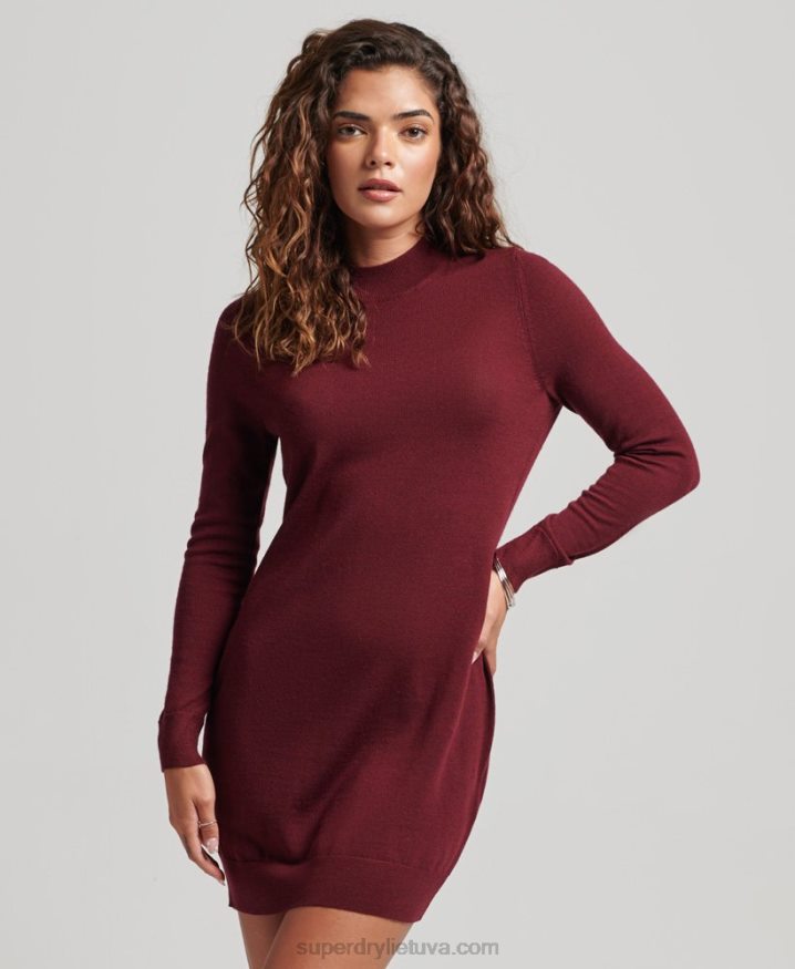 Superdry Merino Knit Dress Red Women