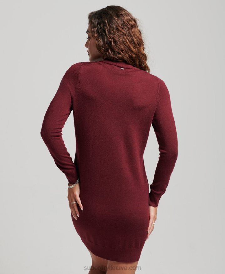 Superdry Merino Knit Dress Red Women