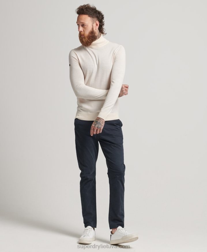 Superdry Merino Roll Neck Jumper Cream Men