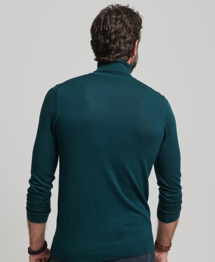 Superdry Merino Roll Neck Jumper Green Men