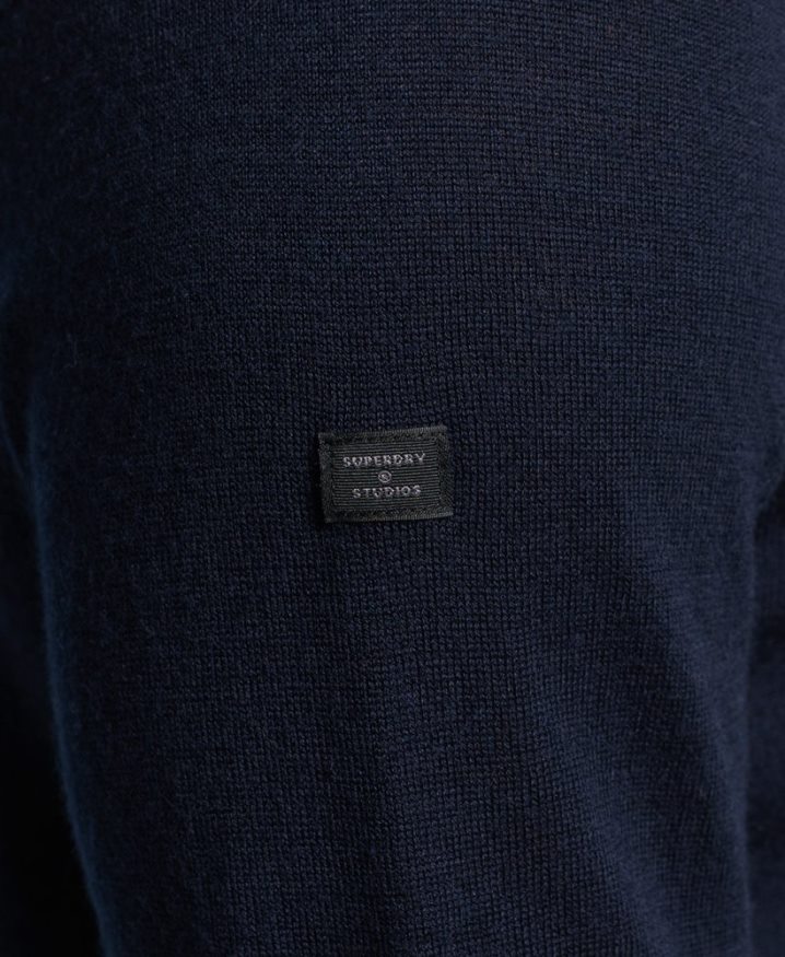 Superdry Merino Roll Neck Jumper Navy Men