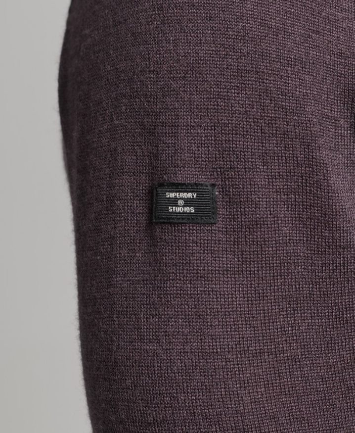 Superdry Merino Roll Neck Jumper Purple Men