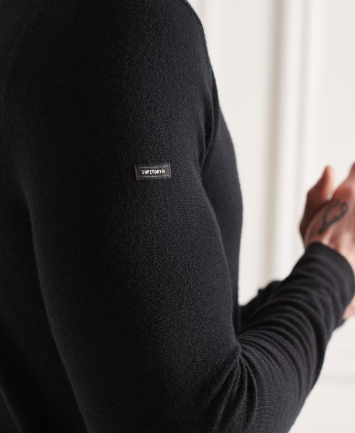 Superdry Merino Rollneck Jumper Black Men