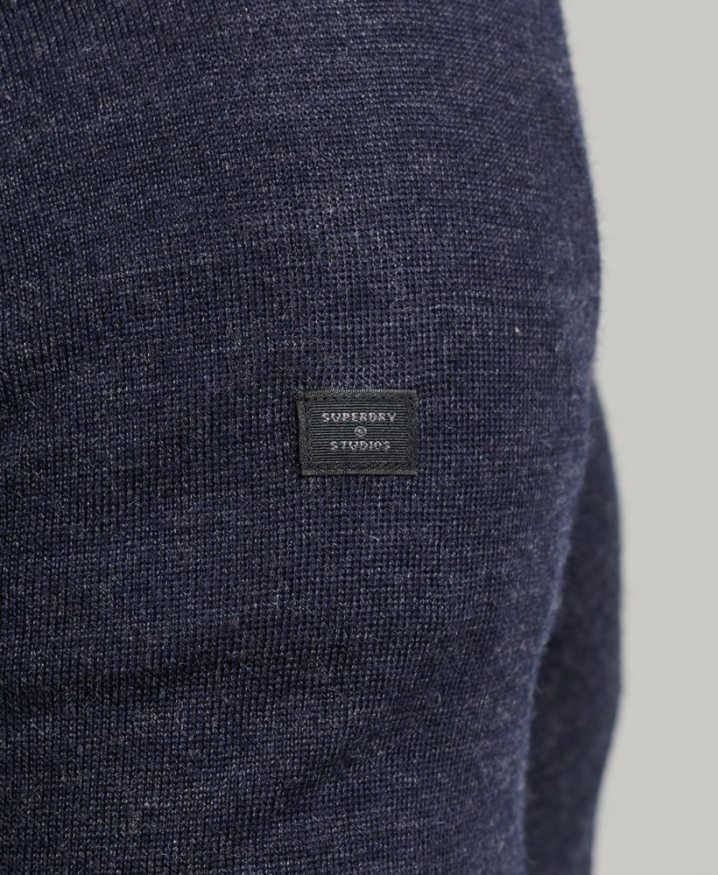 Superdry Merino V-Neck Jumper Navy Men