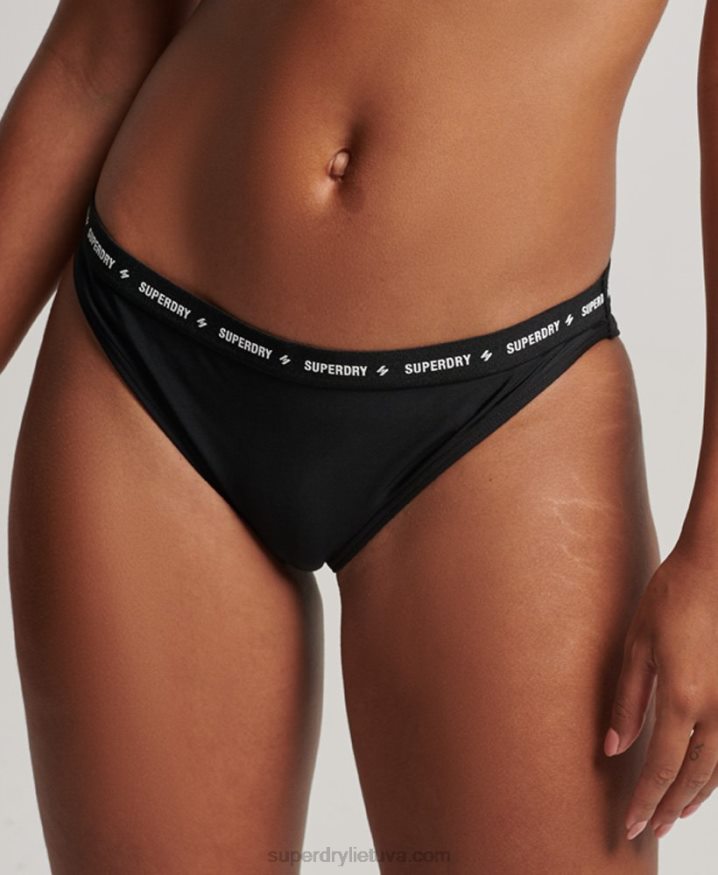 Superdry Micro Elastic Recycled Bikini Briefs Black Women