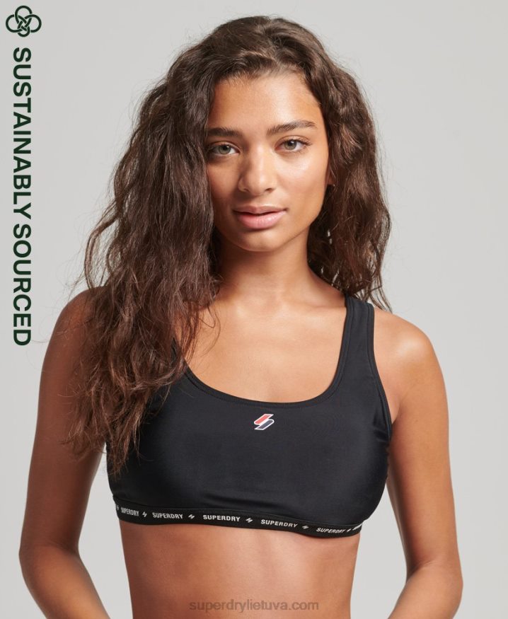 Superdry Micro Elastic Recycled Bikini Top Black Women