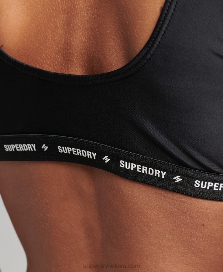 Superdry Micro Elastic Recycled Bikini Top Black Women