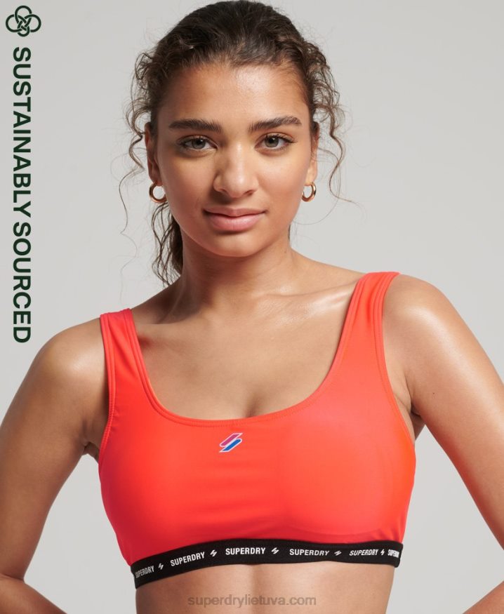 Superdry Micro Elastic Recycled Bikini Top Coral Women