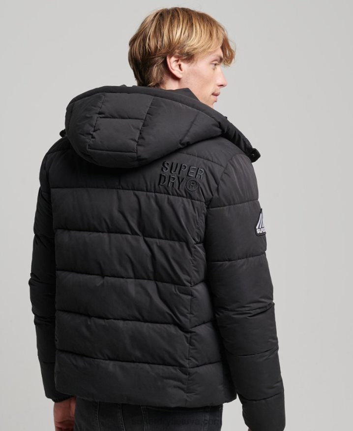 Superdry Microfibre Mountain Puffer Jacket Black Men