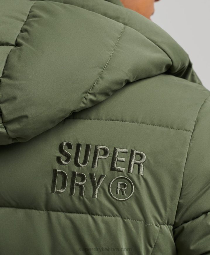 Superdry Microfibre Mountain Puffer Jacket Khaki Men