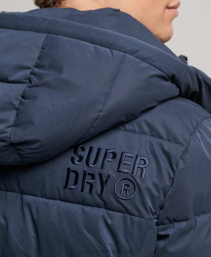 Superdry Microfibre Mountain Puffer Jacket Navy Men