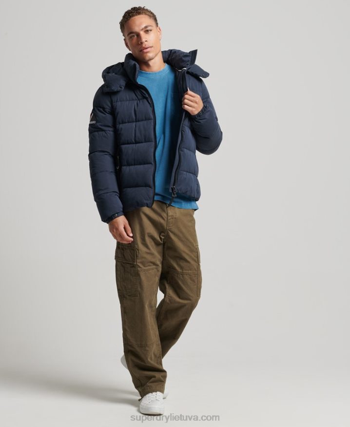 Superdry Microfibre Mountain Puffer Jacket Navy Men